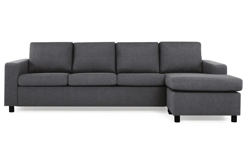 Crazy 4-sits Vändbar L-formad Divansoffa i Tyg - Mörkgrå - Products - Möbler - Soffa - Divansoffa & schäslongsoffa - 4 sits soffa med divan