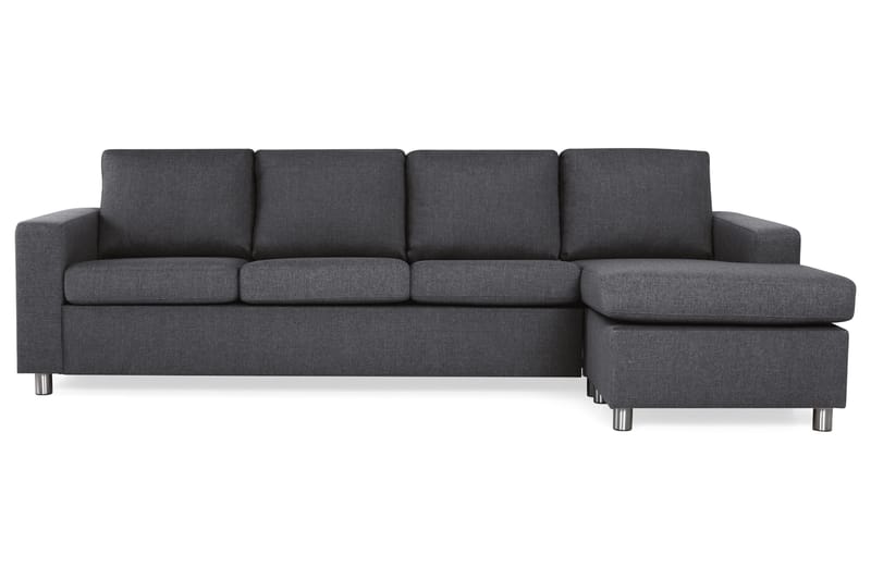 Crazy 4-sits Vändbar L-formad Divansoffa i Tyg - Mörkgrå - Products - Möbler - Soffa - Divansoffa & schäslongsoffa - 4 sits soffa med divan