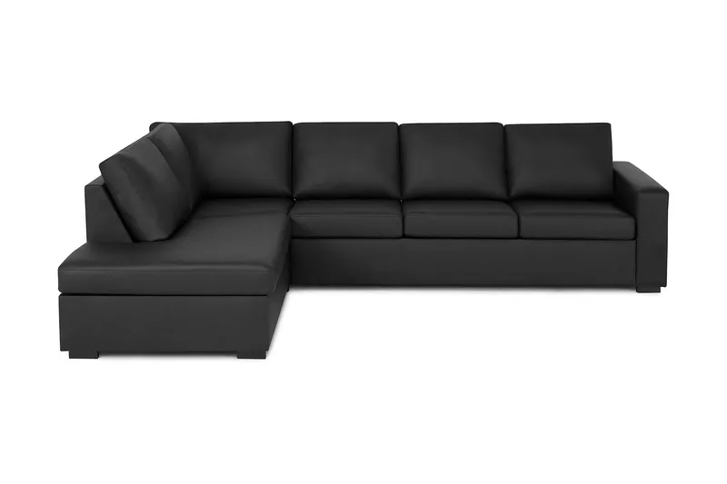 Crazy 4-sits Vänstervänd L-formad Schäslongsoffa i Konstläder - Svart - Products - Möbler - Soffa - Divansoffa & schäslongsoffa - 3 sits soffa med divan