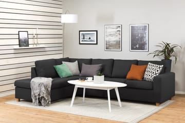 Crazy 4-sits Vänstervänd L-formad Schäslongsoffa i Tyg - Antracit - Products - Möbler - Soffa - Divansoffa & schäslongsoffa - 3 sits soffa med divan