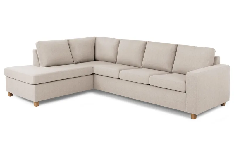 Crazy 4-sits Vänstervänd L-formad Schäslongsoffa i Tyg - Beige - Products - Möbler - Soffa - Divansoffa & schäslongsoffa - 3 sits soffa med divan