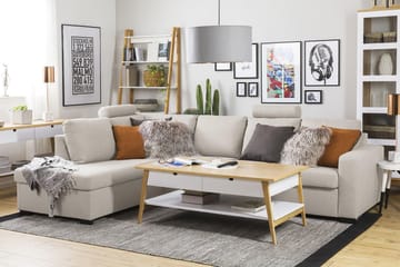 Crazy 4-sits Vänstervänd L-formad Schäslongsoffa i Tyg - Beige - Products - Möbler - Soffa - Divansoffa & schäslongsoffa - 3 sits soffa med divan