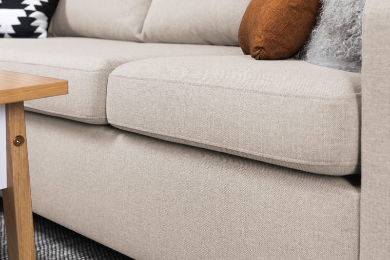 Crazy 4-sits Vänstervänd L-formad Schäslongsoffa i Tyg - Beige - Products - Möbler - Soffa - Divansoffa & schäslongsoffa - 3 sits soffa med divan