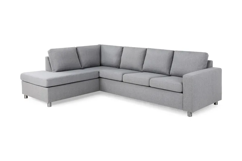 Crazy 4-sits Vänstervänd L-formad Schäslongsoffa i Tyg - Grå - Products - Möbler - Soffa - Divansoffa & schäslongsoffa - 3 sits soffa med divan