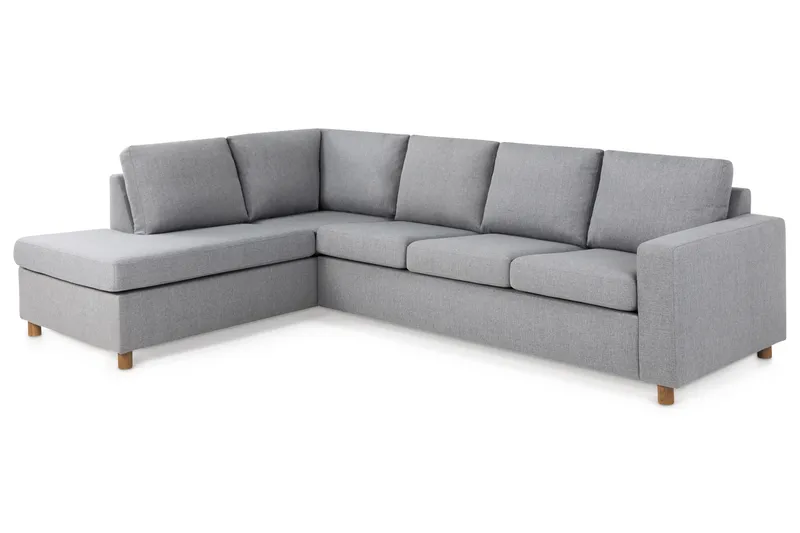 Crazy 4-sits Vänstervänd L-formad Schäslongsoffa i Tyg - Grå - Products - Möbler - Soffa - Divansoffa & schäslongsoffa - 3 sits soffa med divan
