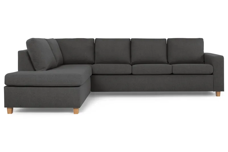 Crazy 4-sits Vänstervänd L-formad Schäslongsoffa i Tyg - Mörkgrå - Products - Möbler - Soffa - Divansoffa & schäslongsoffa - 3 sits soffa med divan