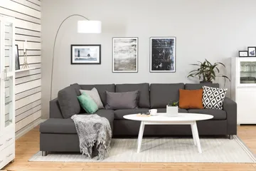 Crazy 4-sits Vänstervänd L-formad Schäslongsoffa i Tyg - Mörkgrå - Products - Möbler - Soffa - Divansoffa & schäslongsoffa - 3 sits soffa med divan