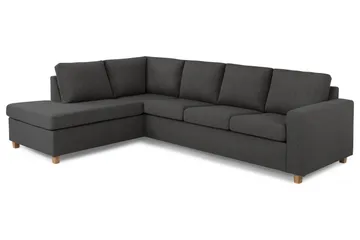Crazy 4-sits Vänstervänd L-formad Schäslongsoffa i Tyg - Mörkgrå - Products - Möbler - Soffa - Divansoffa & schäslongsoffa - 3 sits soffa med divan