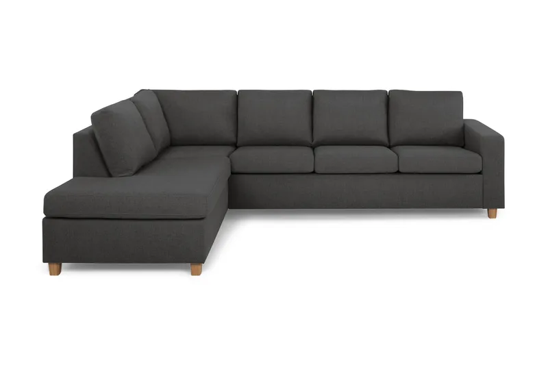 Crazy 4-sits Vänstervänd L-formad Schäslongsoffa i Tyg - Mörkgrå - Products - Möbler - Soffa - Divansoffa & schäslongsoffa - 3 sits soffa med divan