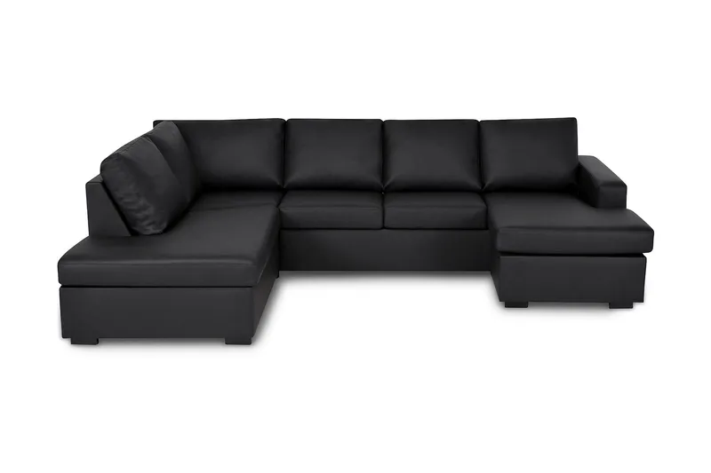 Crazy 4-sits Vänstervänd U-formad Large Soffa med Divan och Schäslong i Konstläder - Svart - Products - Möbler - Soffa - Divansoffa & schäslongsoffa - 4 sits soffa med divan