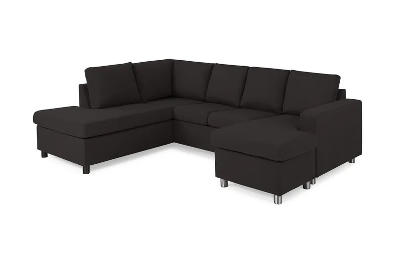 Crazy 4-sits Vänstervänd U-formad Large Soffa med Divan och Schäslong i Tyg - Antracit - Products - Möbler - Soffa - Divansoffa & schäslongsoffa - 4 sits soffa med divan