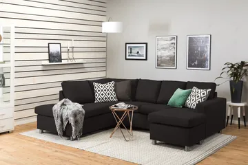 Crazy 4-sits Vänstervänd U-formad Large Soffa med Divan och Schäslong i Tyg - Antracit - Products - Möbler - Soffa - Divansoffa & schäslongsoffa - 4 sits soffa med divan