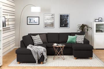 Crazy 4-sits Vänstervänd U-formad Large Soffa med Divan och Schäslong i Tyg - Antracit - Products - Möbler - Soffa - Divansoffa & schäslongsoffa - 4 sits soffa med divan