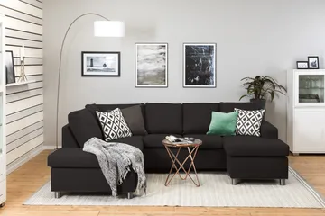 Crazy 4-sits Vänstervänd U-formad Large Soffa med Divan och Schäslong i Tyg - Antracit - Products - Möbler - Soffa - Divansoffa & schäslongsoffa - 4 sits soffa med divan