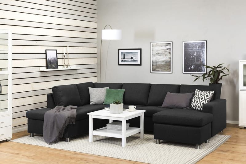 Crazy 4-sits Vänstervänd U-formad Large Soffa med Divan och Schäslong i Tyg - Antracit - Products - Möbler - Soffa - Divansoffa & schäslongsoffa - 4 sits soffa med divan
