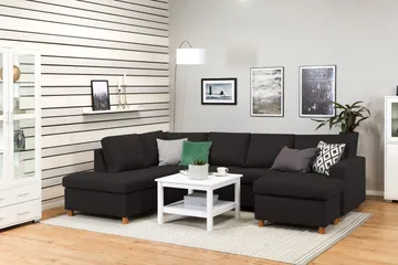 Crazy 4-sits Vänstervänd U-formad Large Soffa med Divan och Schäslong i Tyg - Antracit - Products - Möbler - Soffa - Divansoffa & schäslongsoffa - 4 sits soffa med divan