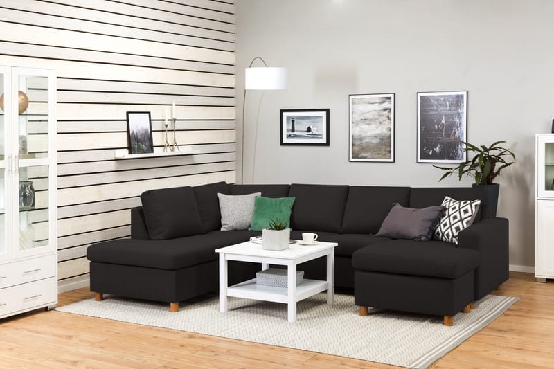 Crazy 4-sits Vänstervänd U-formad Large Soffa med Divan och Schäslong i Tyg - Antracit - Products - Möbler - Soffa - Divansoffa & schäslongsoffa - 4 sits soffa med divan