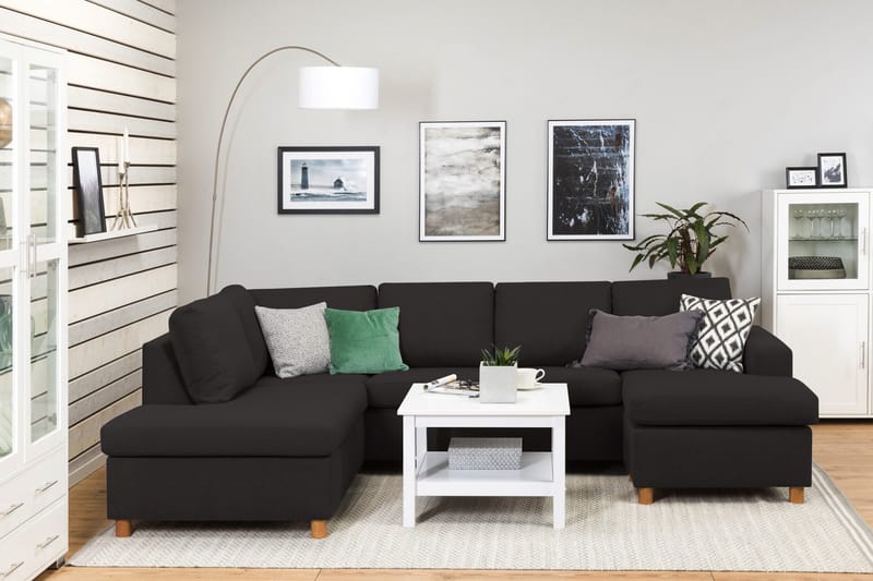 Crazy 4-sits Vänstervänd U-formad Large Soffa med Divan och Schäslong i Tyg - Antracit - Products - Möbler - Soffa - Divansoffa & schäslongsoffa - 4 sits soffa med divan