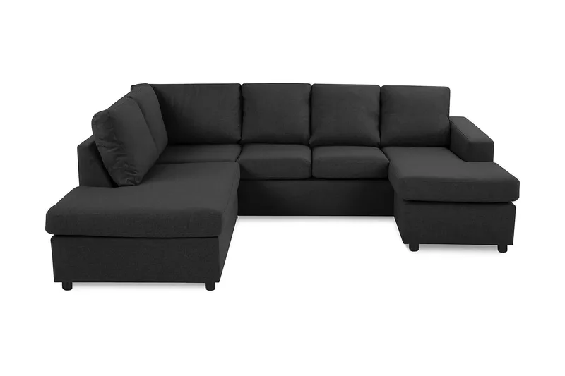 Crazy 4-sits Vänstervänd U-formad Large Soffa med Divan och Schäslong i Tyg - Antracit - Products - Möbler - Soffa - Divansoffa & schäslongsoffa - 4 sits soffa med divan