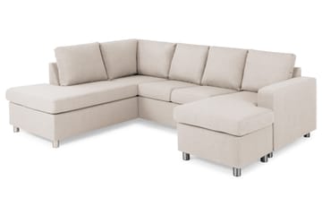 Crazy 4-sits Vänstervänd U-formad Large Soffa med Divan och Schäslong i Tyg - Beige - Products - Möbler - Soffa - Divansoffa & schäslongsoffa - 4 sits soffa med divan