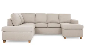 Crazy 4-sits Vänstervänd U-formad Large Soffa med Divan och Schäslong i Tyg - Beige - Products - Möbler - Soffa - Divansoffa & schäslongsoffa - 4 sits soffa med divan