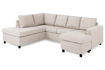 Crazy 4-sits Vänstervänd U-formad Large Soffa med Divan och Schäslong i Tyg - Beige - Products - Möbler - Soffa - Divansoffa & schäslongsoffa - 4 sits soffa med divan