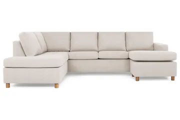 Crazy 4-sits Vänstervänd U-formad Large Soffa med Divan och Schäslong i Tyg - Beige - Products - Möbler - Soffa - Divansoffa & schäslongsoffa - 4 sits soffa med divan
