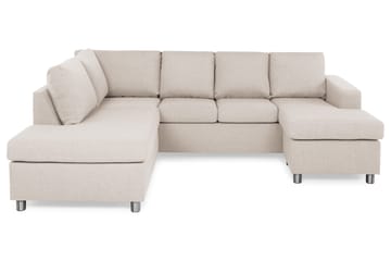 Crazy 4-sits Vänstervänd U-formad Large Soffa med Divan och Schäslong i Tyg - Beige - Products - Möbler - Soffa - Divansoffa & schäslongsoffa - 4 sits soffa med divan