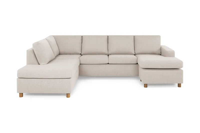 Crazy 4-sits Vänstervänd U-formad Large Soffa med Divan och Schäslong i Tyg - Beige - Products - Möbler - Soffa - Divansoffa & schäslongsoffa - 4 sits soffa med divan