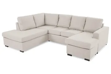 Crazy 4-sits Vänstervänd U-formad Large Soffa med Divan och Schäslong i Tyg - Beige - Products - Möbler - Soffa - Divansoffa & schäslongsoffa - 4 sits soffa med divan