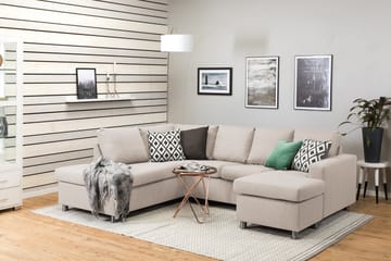 Crazy 4-sits Vänstervänd U-formad Large Soffa med Divan och Schäslong i Tyg - Beige - Products - Möbler - Soffa - Divansoffa & schäslongsoffa - 4 sits soffa med divan
