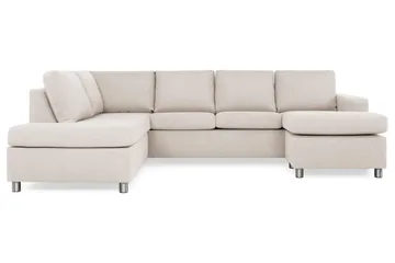 Crazy 4-sits Vänstervänd U-formad Large Soffa med Divan och Schäslong i Tyg - Beige - Products - Möbler - Soffa - Divansoffa & schäslongsoffa - 4 sits soffa med divan