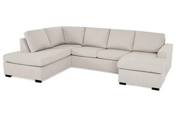 Crazy 4-sits Vänstervänd U-formad Large Soffa med Divan och Schäslong i Tyg - Beige - Products - Möbler - Soffa - Divansoffa & schäslongsoffa - 4 sits soffa med divan