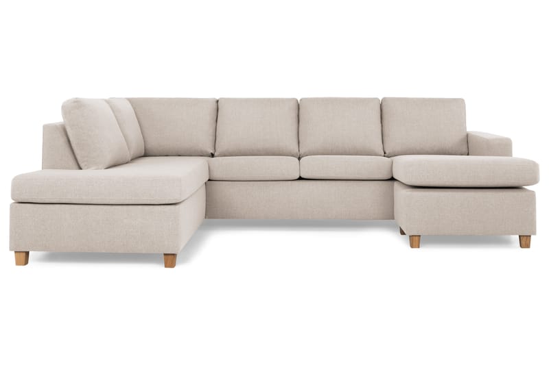 Crazy 4-sits Vänstervänd U-formad Large Soffa med Divan och Schäslong i Tyg - Beige - Products - Möbler - Soffa - Divansoffa & schäslongsoffa - 4 sits soffa med divan