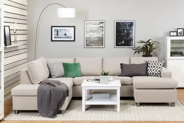 Crazy 4-sits Vänstervänd U-formad Large Soffa med Divan och Schäslong i Tyg - Beige - Products - Möbler - Soffa - Divansoffa & schäslongsoffa - 4 sits soffa med divan