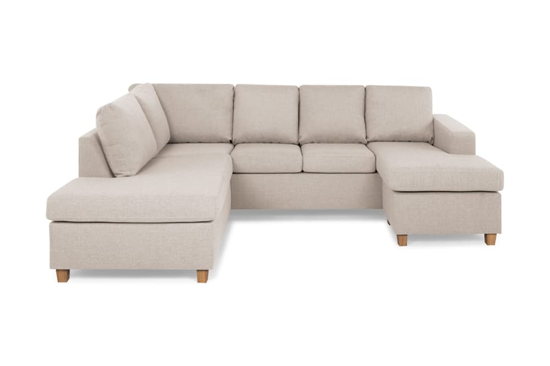 Crazy 4-sits Vänstervänd U-formad Large Soffa med Divan och Schäslong i Tyg - Beige - Products - Möbler - Soffa - Divansoffa & schäslongsoffa - 4 sits soffa med divan