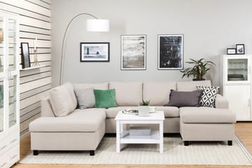 Crazy 4-sits Vänstervänd U-formad Large Soffa med Divan och Schäslong i Tyg - Beige - Products - Möbler - Soffa - Divansoffa & schäslongsoffa - 4 sits soffa med divan