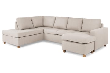 Crazy 4-sits Vänstervänd U-formad Large Soffa med Divan och Schäslong i Tyg - Beige - Products - Möbler - Soffa - Divansoffa & schäslongsoffa - 4 sits soffa med divan