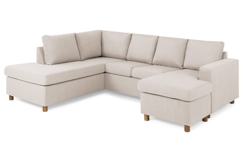 Crazy 4-sits Vänstervänd U-formad Large Soffa med Divan och Schäslong i Tyg - Beige - Products - Möbler - Soffa - Divansoffa & schäslongsoffa - 4 sits soffa med divan