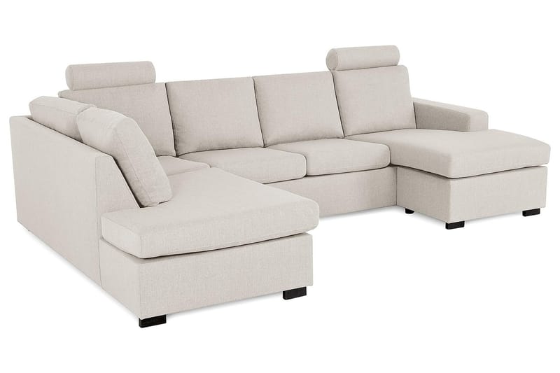 Crazy 4-sits Vänstervänd U-formad Large Soffa med Divan och Schäslong i Tyg - Beige - Products - Möbler - Soffa - Divansoffa & schäslongsoffa - 4 sits soffa med divan
