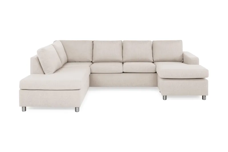 Crazy 4-sits Vänstervänd U-formad Large Soffa med Divan och Schäslong i Tyg - Beige - Products - Möbler - Soffa - Divansoffa & schäslongsoffa - 4 sits soffa med divan