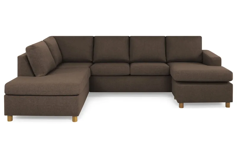 Crazy 4-sits Vänstervänd U-formad Large Soffa med Divan och Schäslong i Tyg - Brun - Products - Möbler - Soffa - Divansoffa & schäslongsoffa - 4 sits soffa med divan