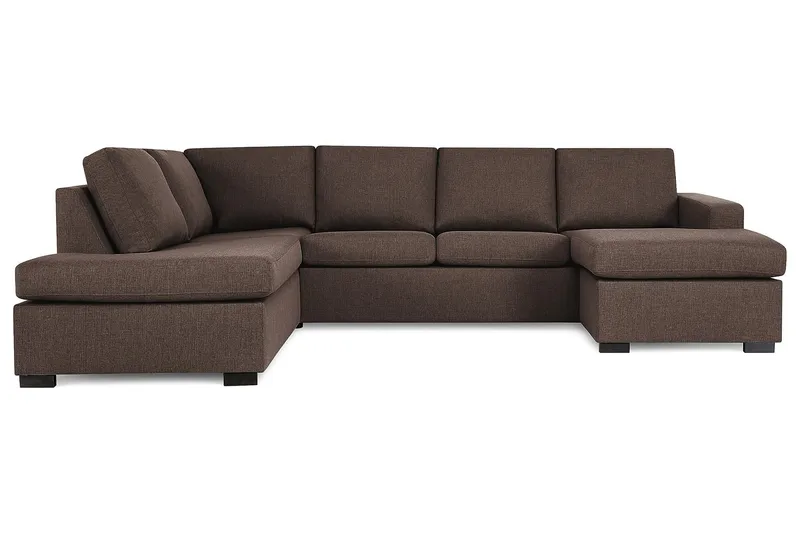Crazy 4-sits Vänstervänd U-formad Large Soffa med Divan och Schäslong i Tyg - Brun - Products - Möbler - Soffa - Divansoffa & schäslongsoffa - 4 sits soffa med divan