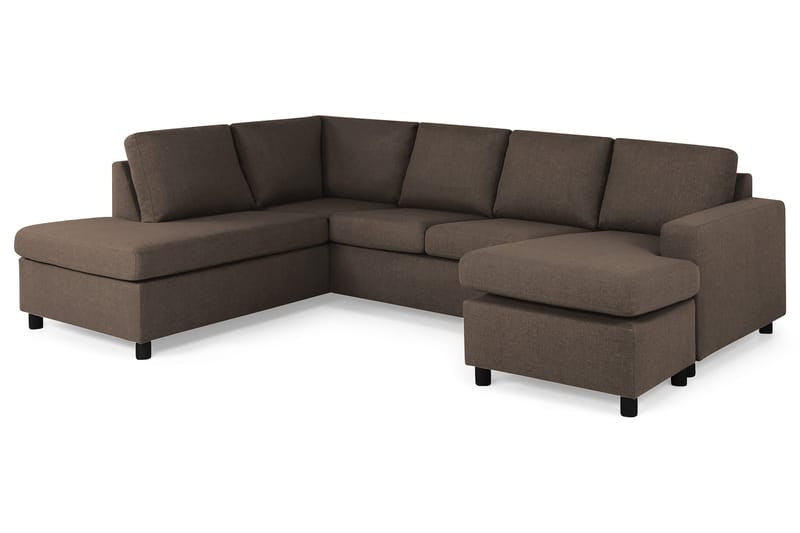 Crazy 4-sits Vänstervänd U-formad Large Soffa med Divan och Schäslong i Tyg - Brun - Products - Möbler - Soffa - Divansoffa & schäslongsoffa - 3 sits soffa med divan