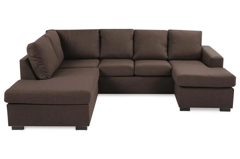 Crazy 4-sits Vänstervänd U-formad Large Soffa med Divan och Schäslong i Tyg - Brun - Products - Möbler - Soffa - Divansoffa & schäslongsoffa - 4 sits soffa med divan