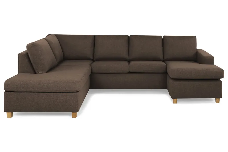 Crazy 4-sits Vänstervänd U-formad Large Soffa med Divan och Schäslong i Tyg - Brun - Products - Möbler - Soffa - Divansoffa & schäslongsoffa - 4 sits soffa med divan