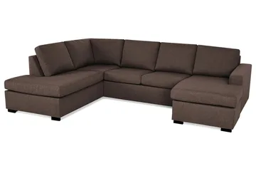 Crazy 4-sits Vänstervänd U-formad Large Soffa med Divan och Schäslong i Tyg - Brun - Products - Möbler - Soffa - Divansoffa & schäslongsoffa - 4 sits soffa med divan
