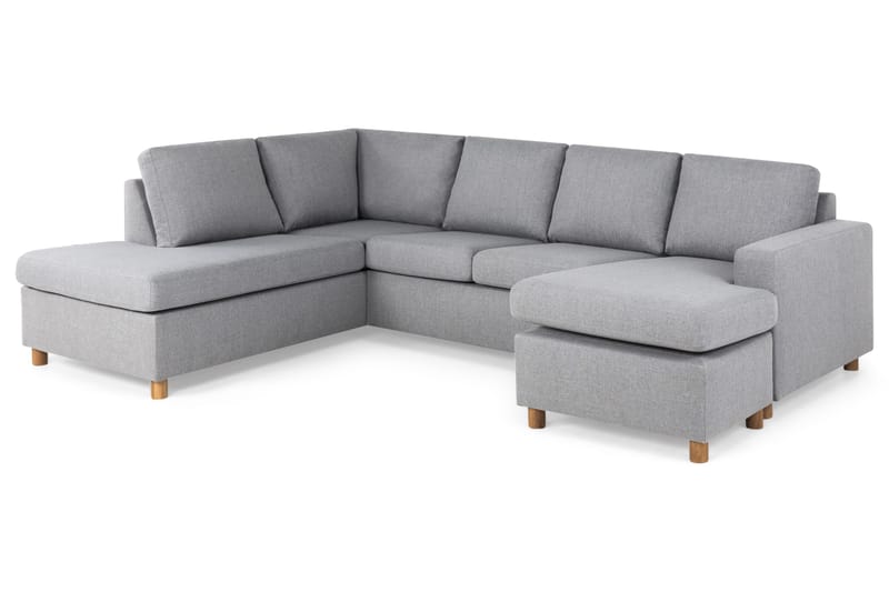 Crazy 4-sits Vänstervänd U-formad Large Soffa med Divan och Schäslong i Tyg - Grå - Products - Möbler - Soffa - Divansoffa & schäslongsoffa - 4 sits soffa med divan