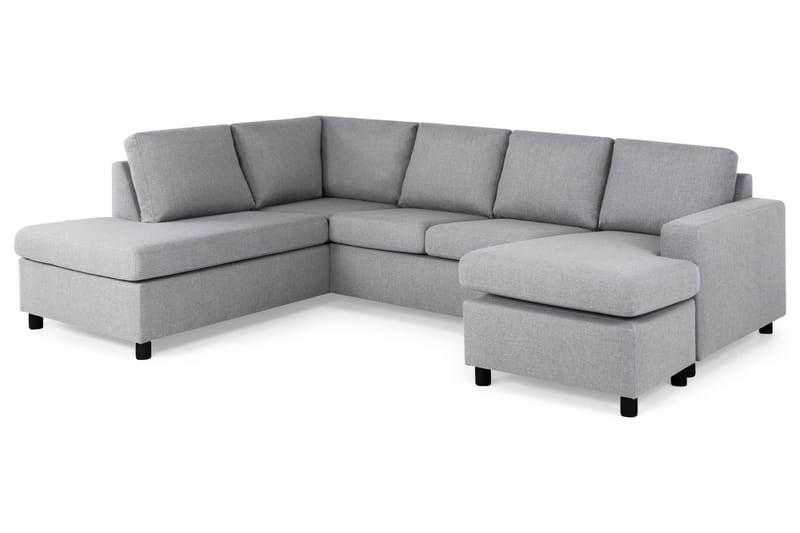 Crazy 4-sits Vänstervänd U-formad Large Soffa med Divan och Schäslong i Tyg - Grå - Products - Möbler - Soffa - Divansoffa & schäslongsoffa - 4 sits soffa med divan