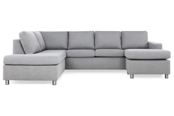 Crazy 4-sits Vänstervänd U-formad Large Soffa med Divan och Schäslong i Tyg - Grå - Products - Möbler - Soffa - Divansoffa & schäslongsoffa - 4 sits soffa med divan